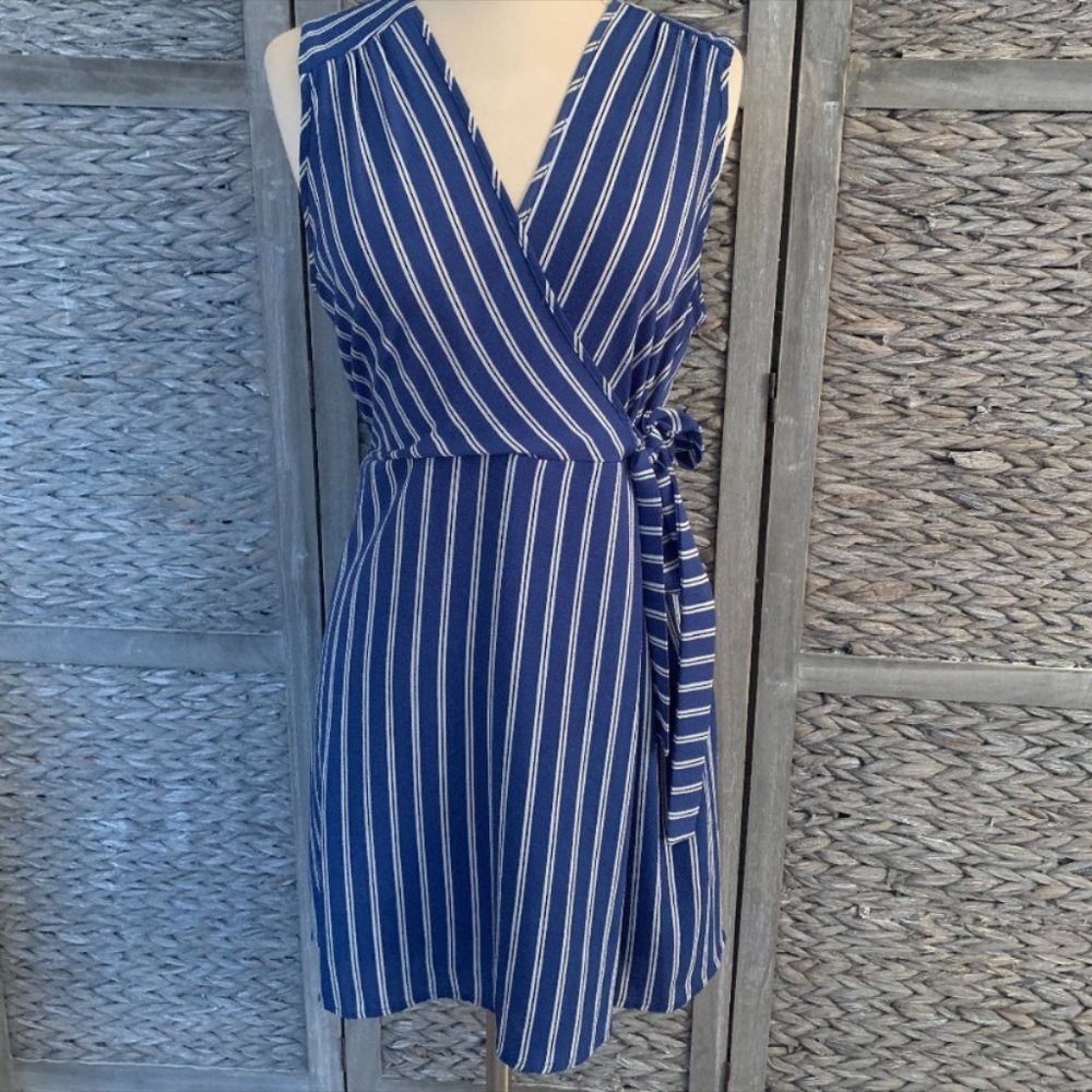Monteau Striped Wrap dress